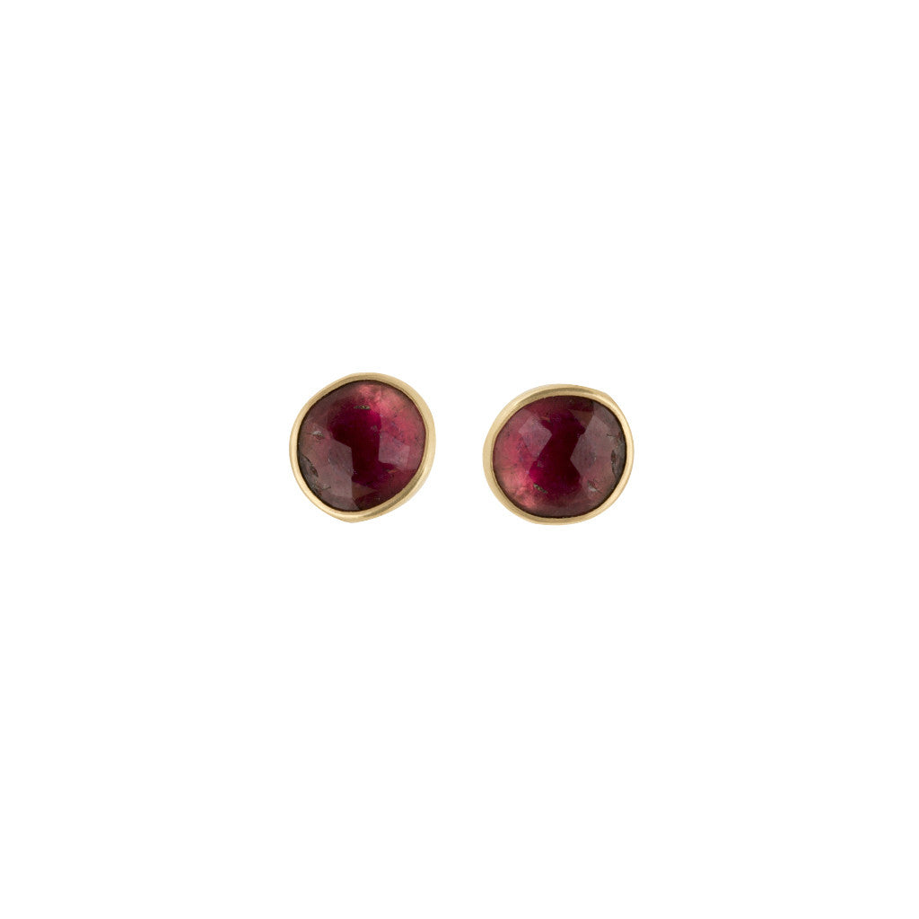 Mismatched Watermelon Tourmaline Studs