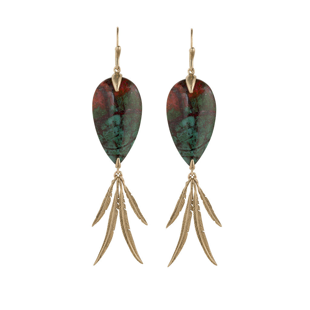 Jasper Bird of Paradise Earrings