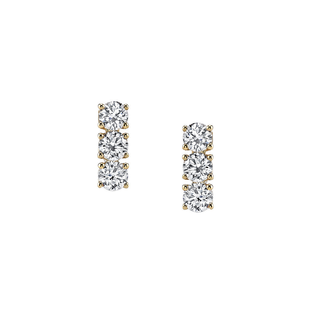 Three Dot Diamond Studs