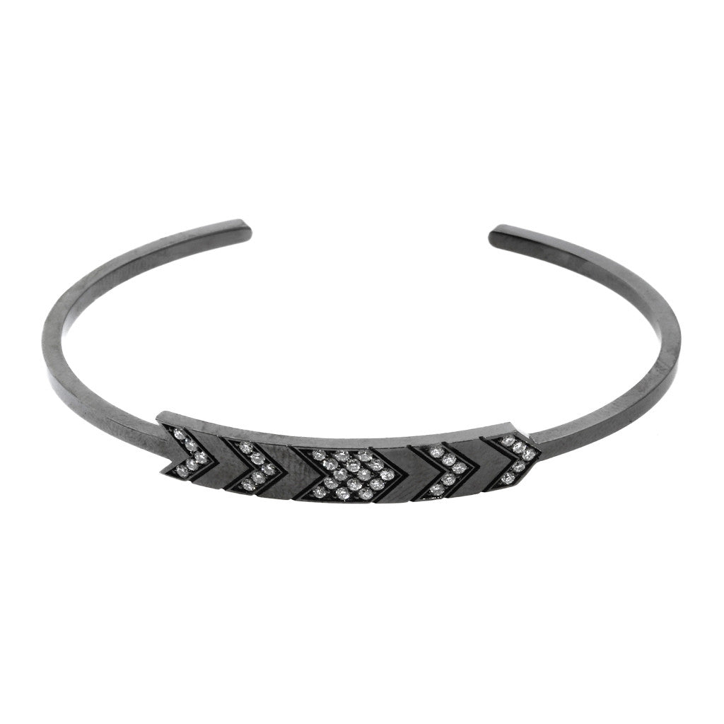Black Gold Double Chevron Cuff