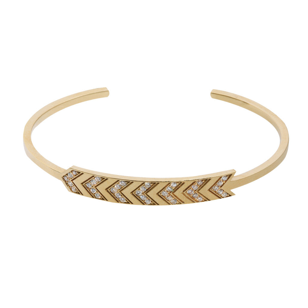 Yellow Gold Chevron Cuff
