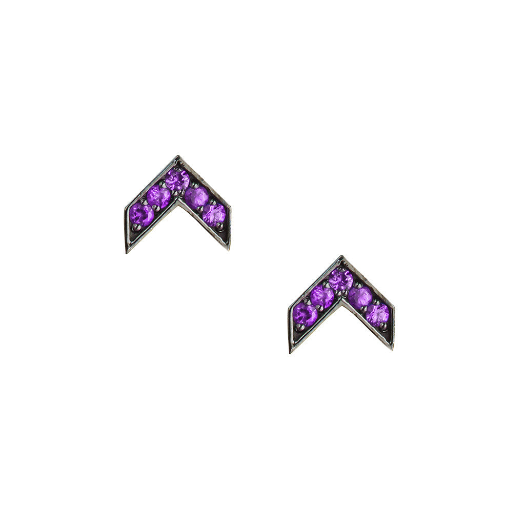 Amethyst Chevron Studs