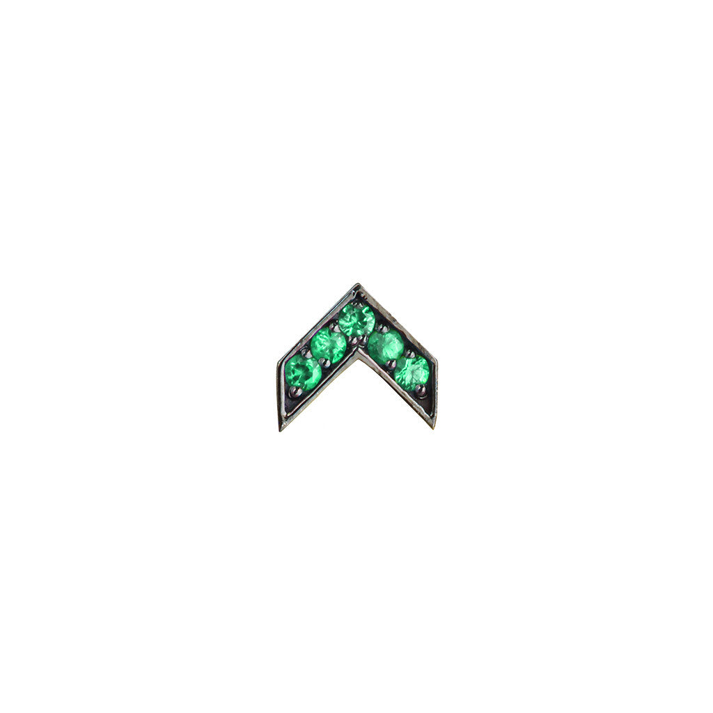 Emerald Chevron Stud