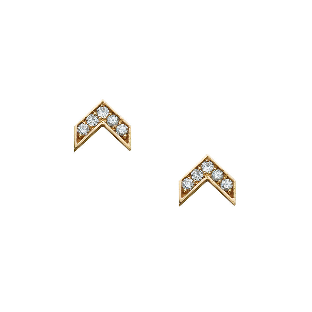 Diamond Chevron Studs