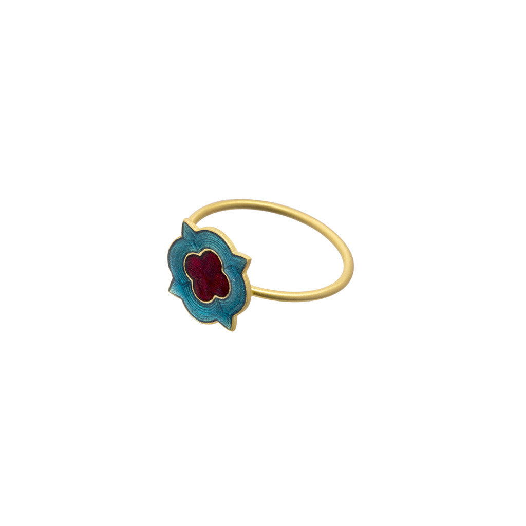Four-Point Holi Enamel Ring