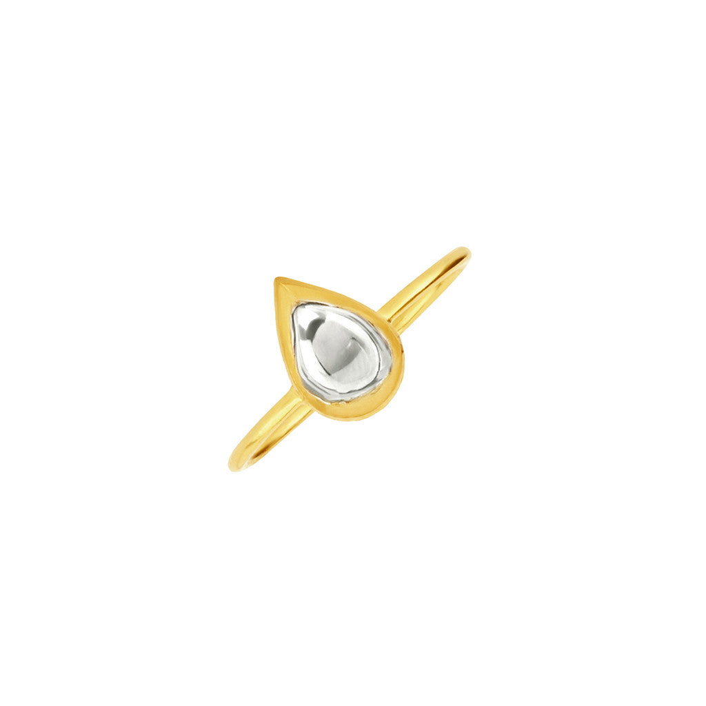 Teardrop Polki Diamond Ring