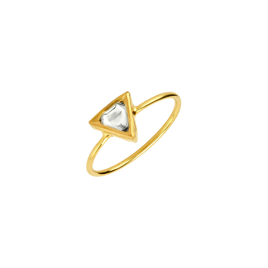 Triangle Polki Diamond Ring