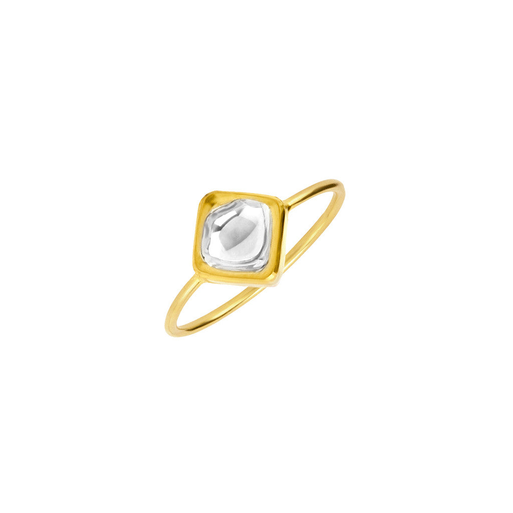 Square Polki Diamond Ring