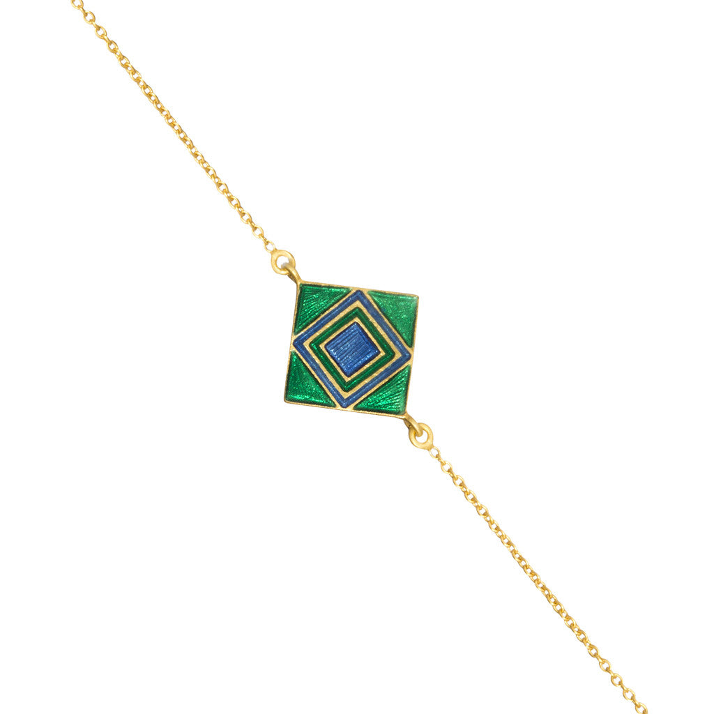 Green Holi Enamel Bracelet
