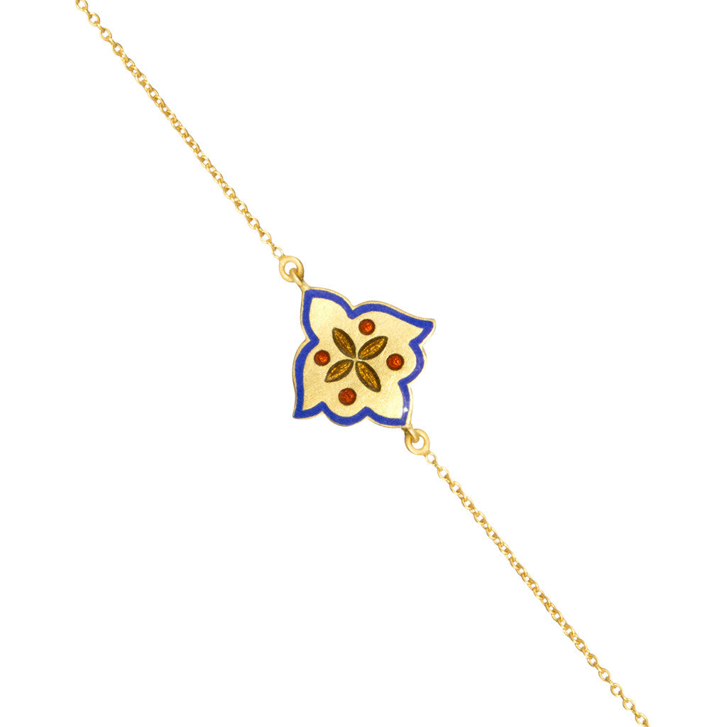 Blue & Red Holi Enamel Bracelet