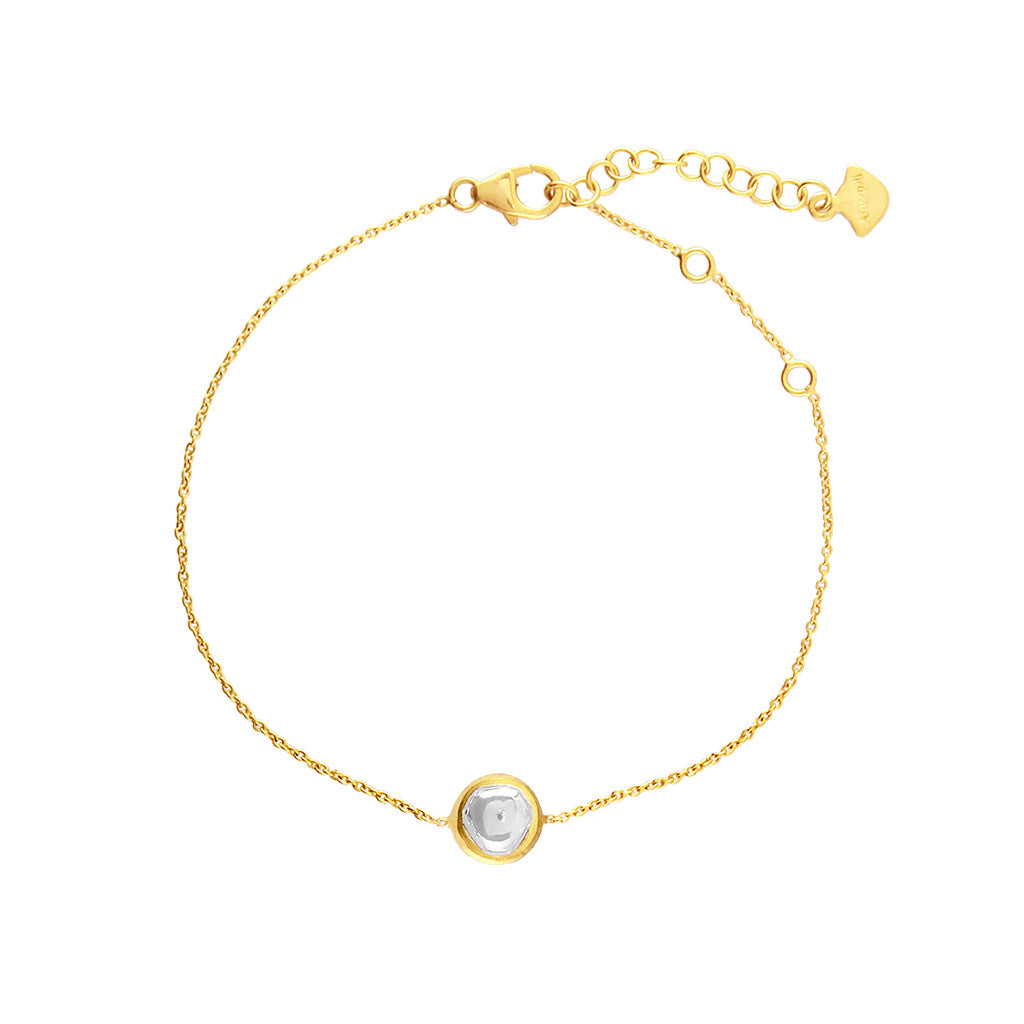 Round Polki Diamond Chain Bracelet