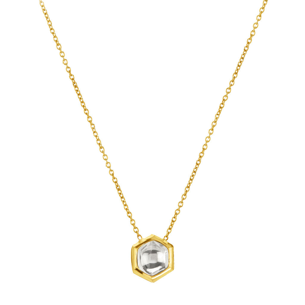 Hexagon Polki Diamond Necklace