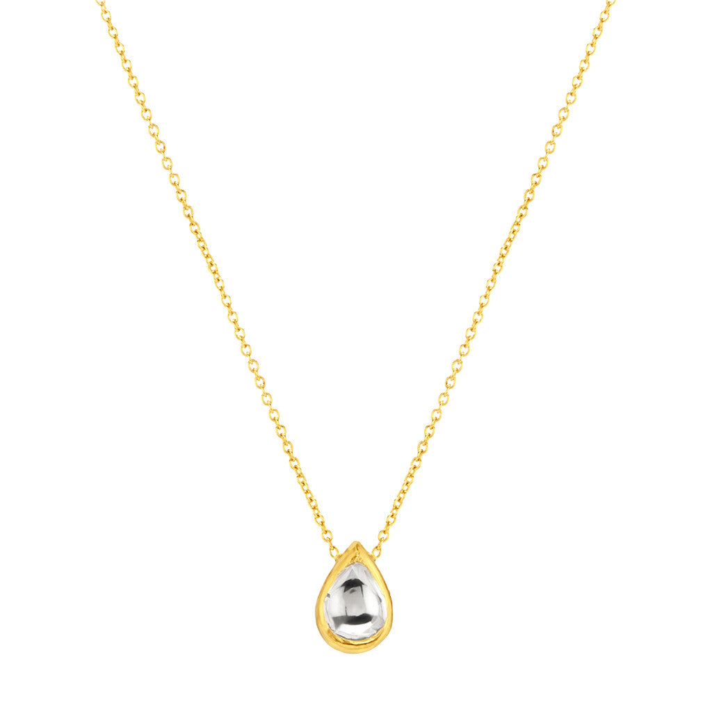 Teardrop Polki Diamond Necklace