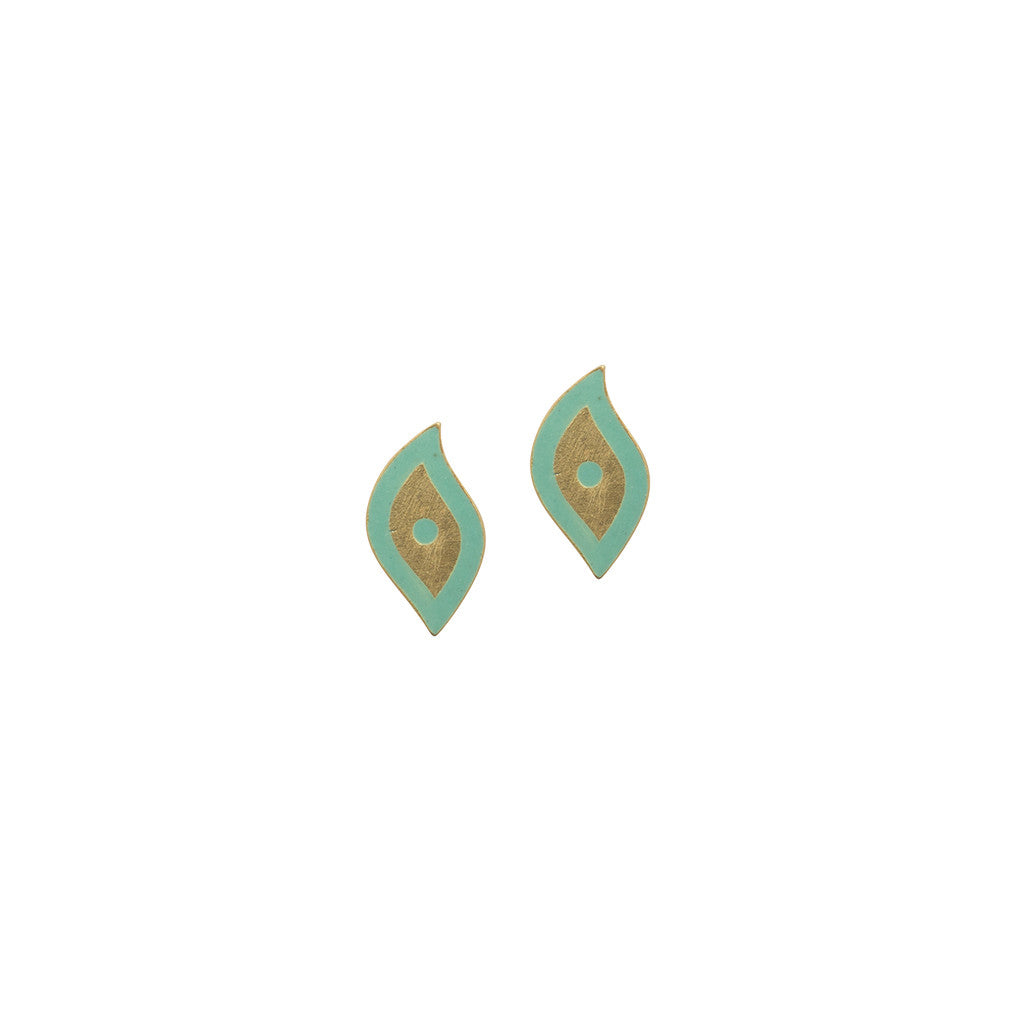 Mint Enamel Earrings