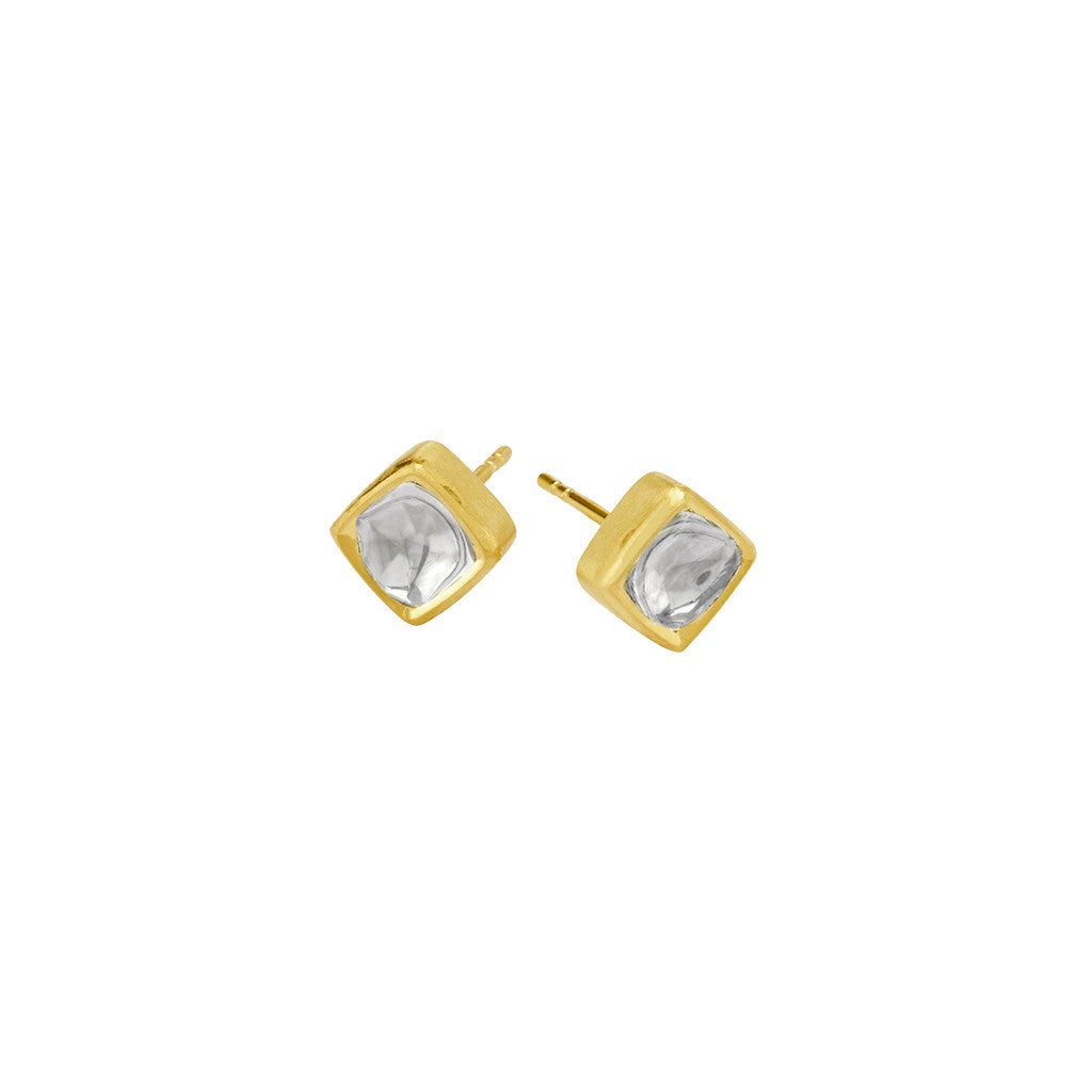 Square Polki Diamond Studs