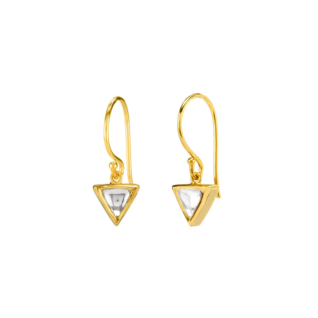 Triangle Polki Diamond Earrings