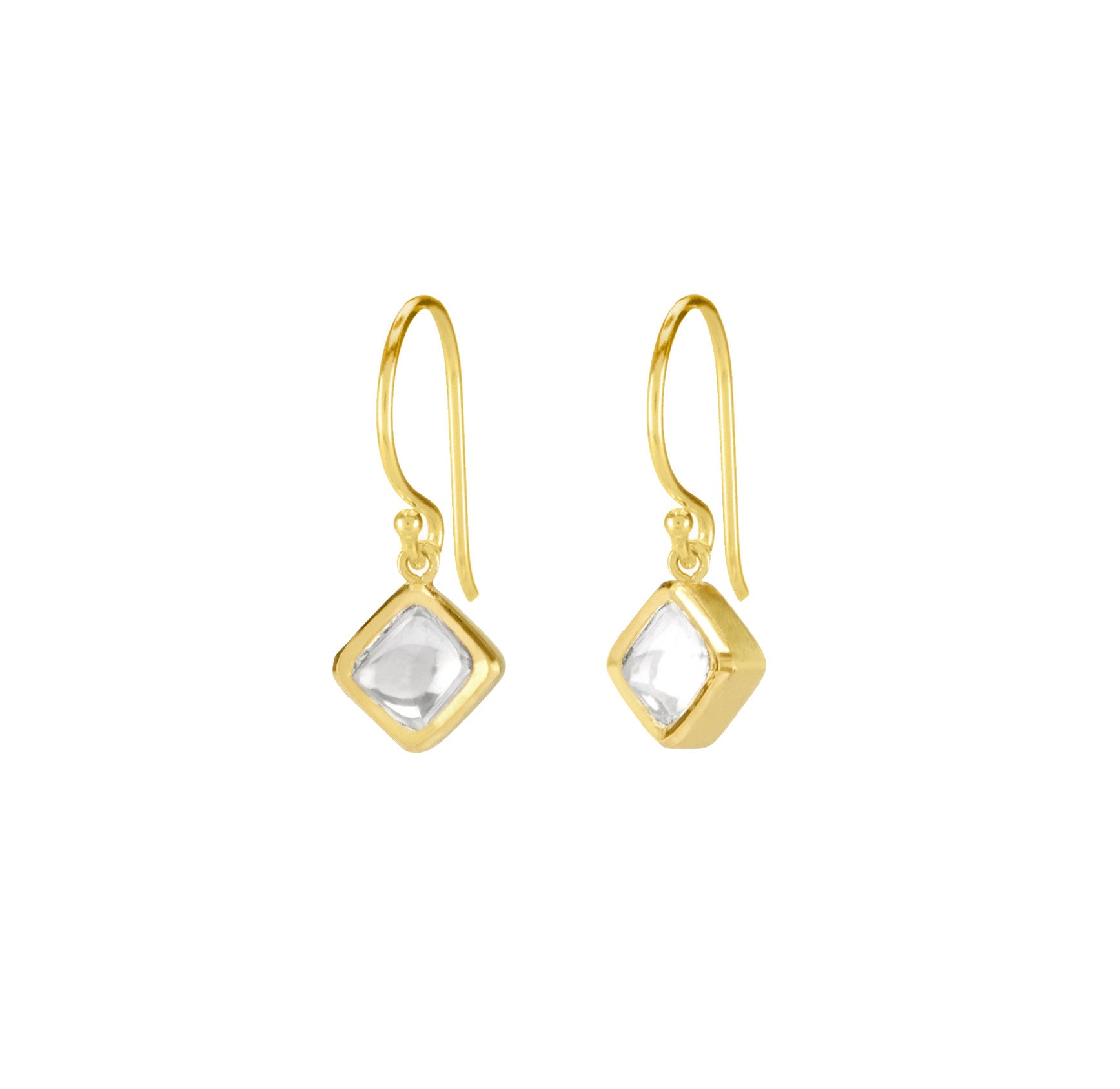 Square Polki Diamond Earrings