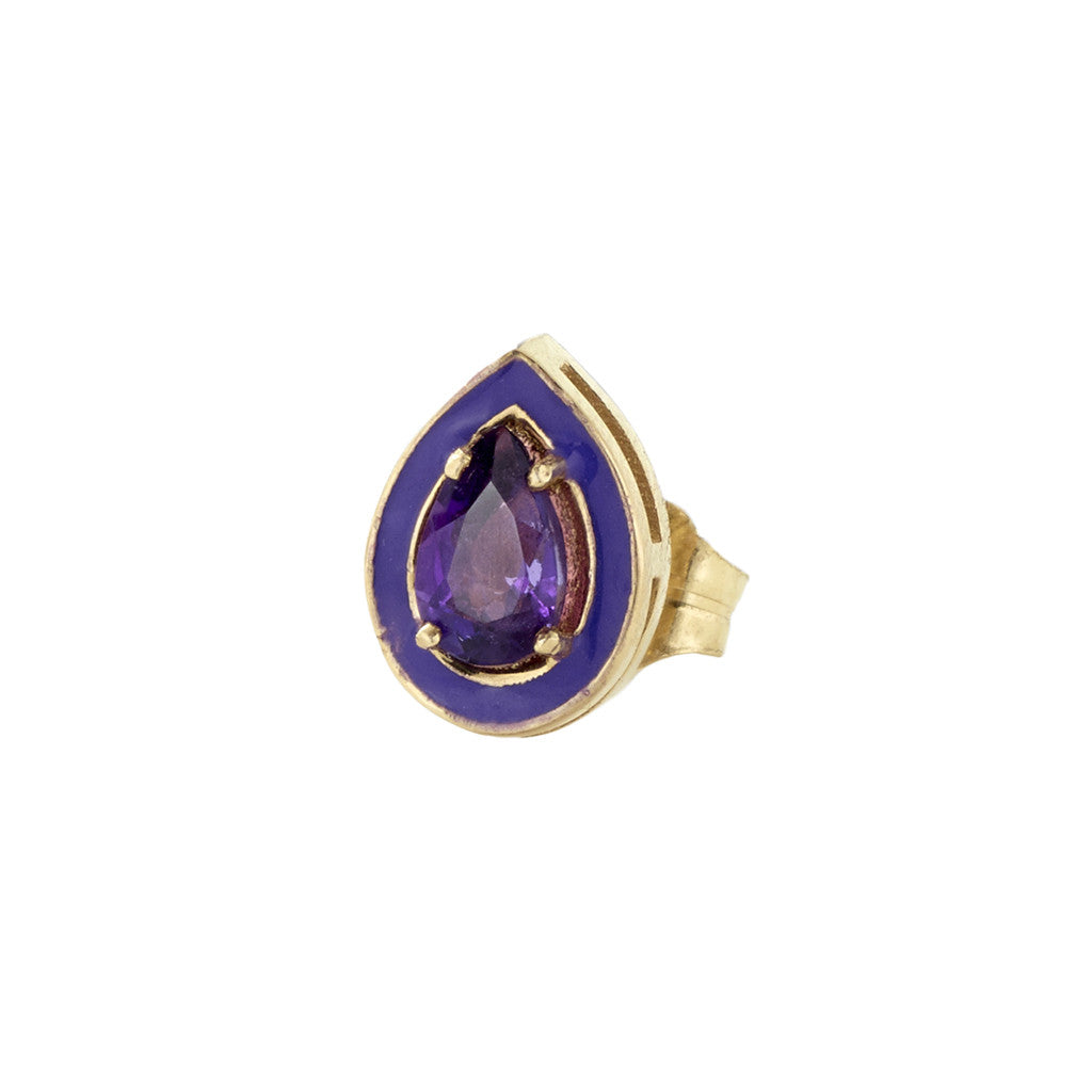 Amethyst Enamel Stud