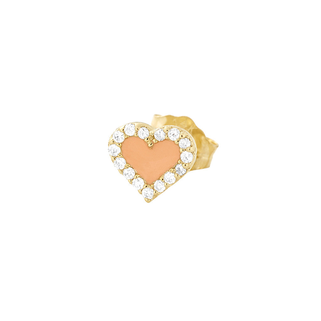 Coral Heart Stud
