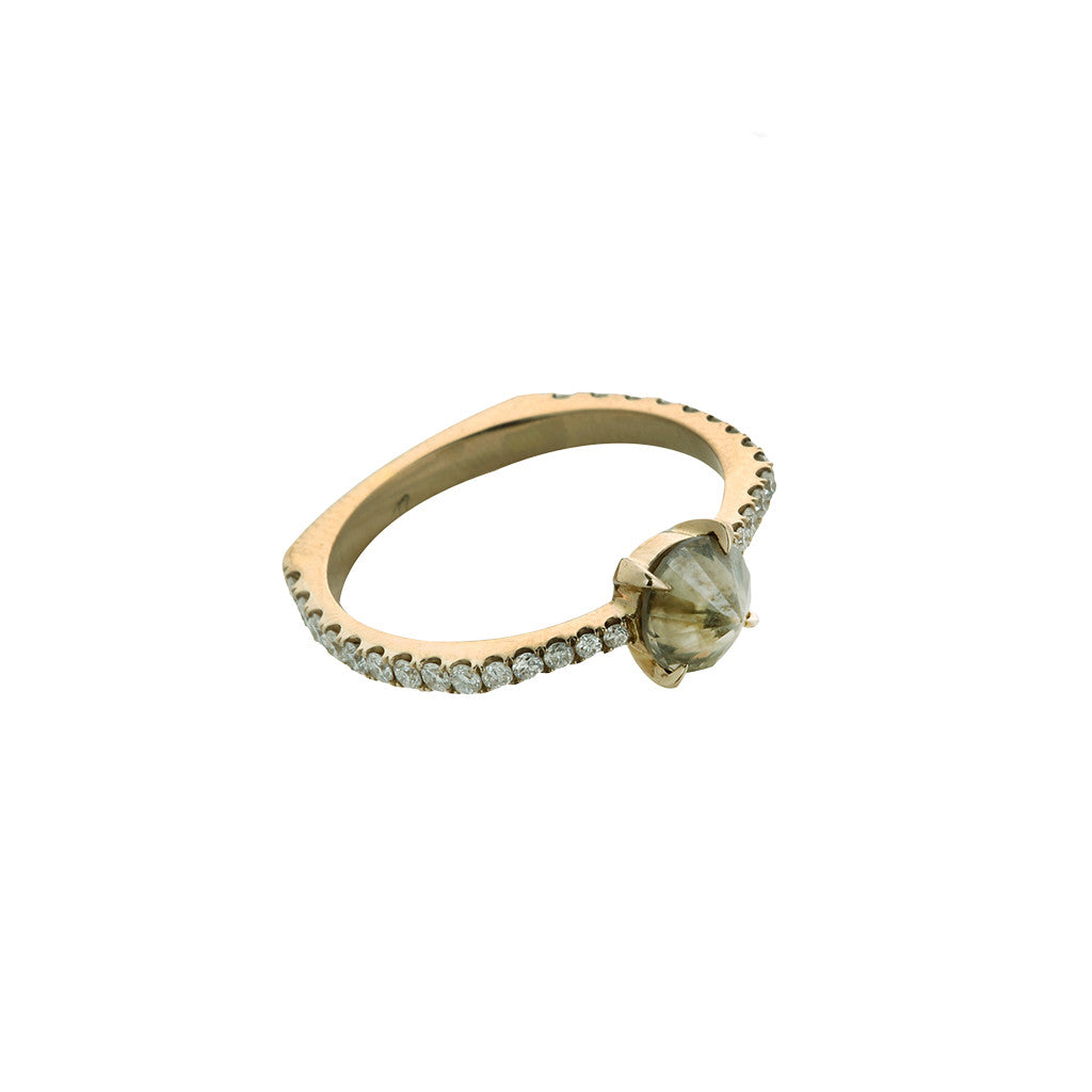 Inverted Smoky Diamond Ring