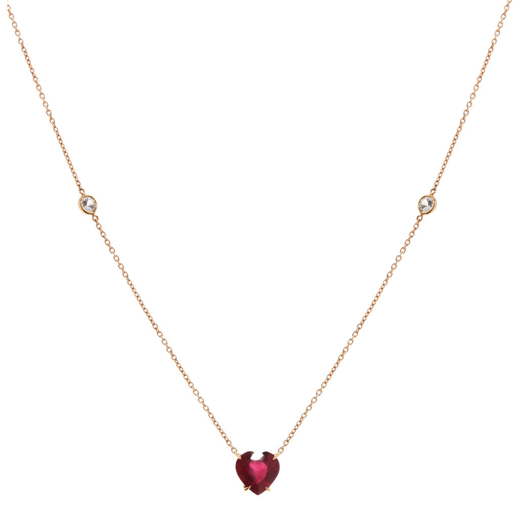 Faceted Ruby & Sapphire Necklace