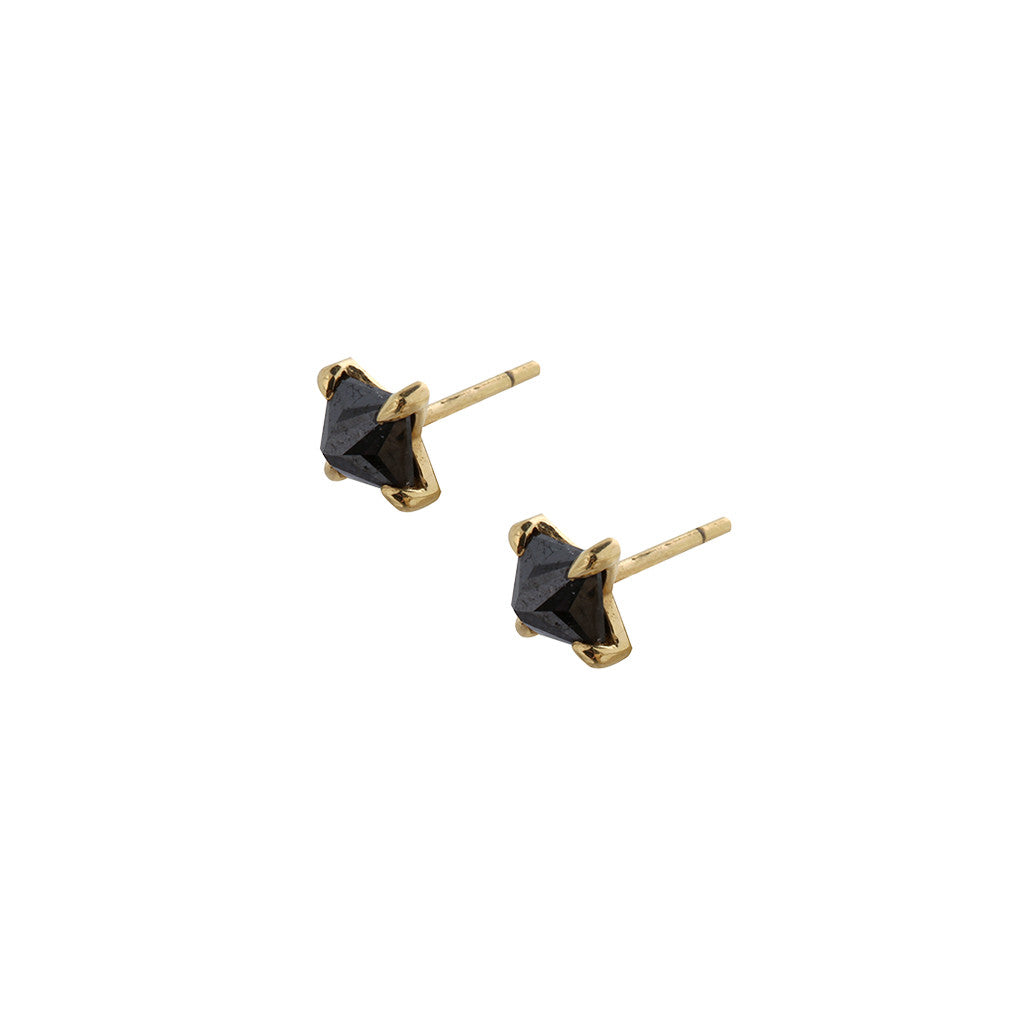 Faceted Black Diamond Studs