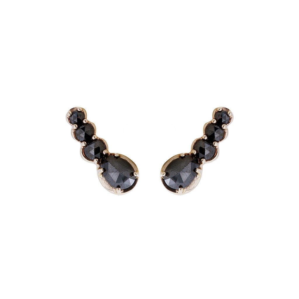Graduated Black Diamond Studs