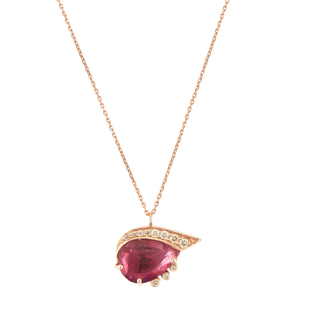 Watermelon Eye & Diamond Lashes Necklace