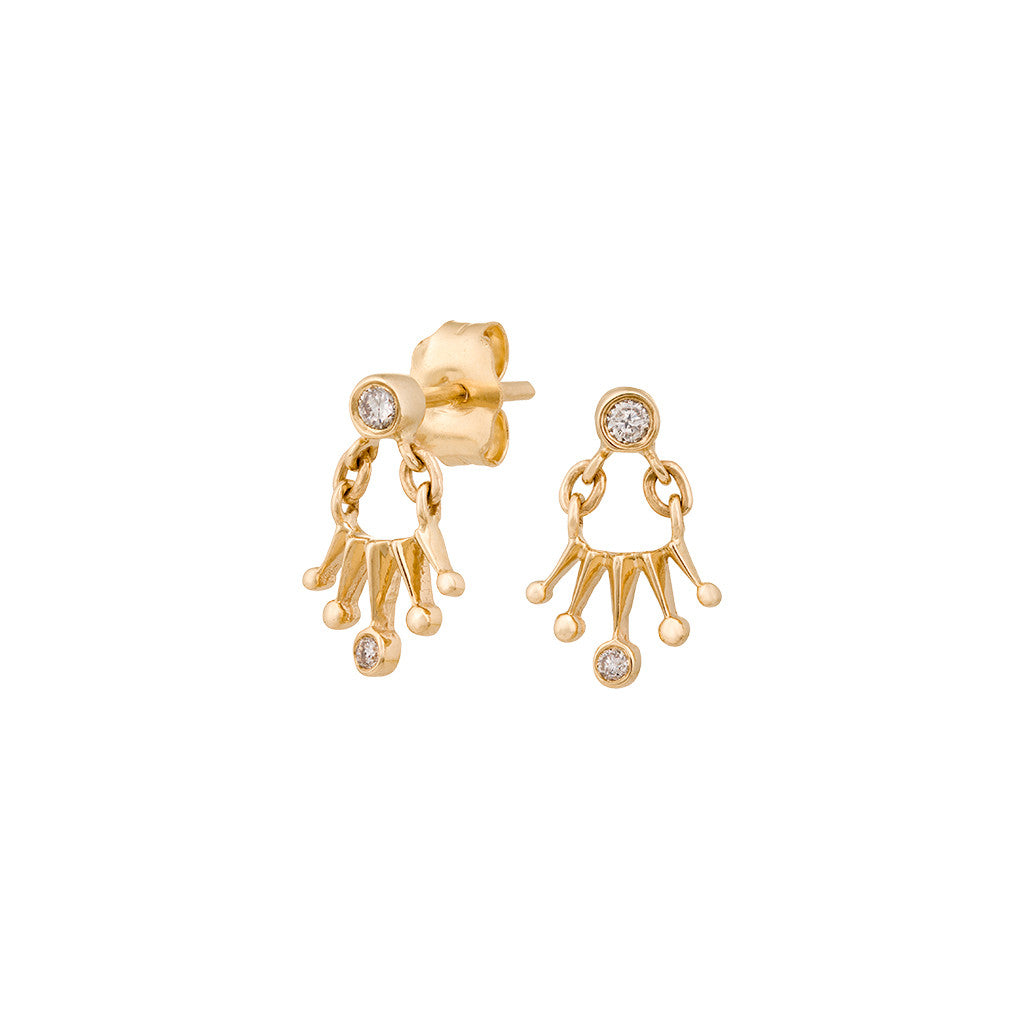 Hanging Crown Earrings