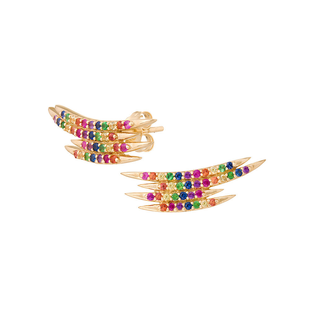 Zig Zag Rainbow Studs