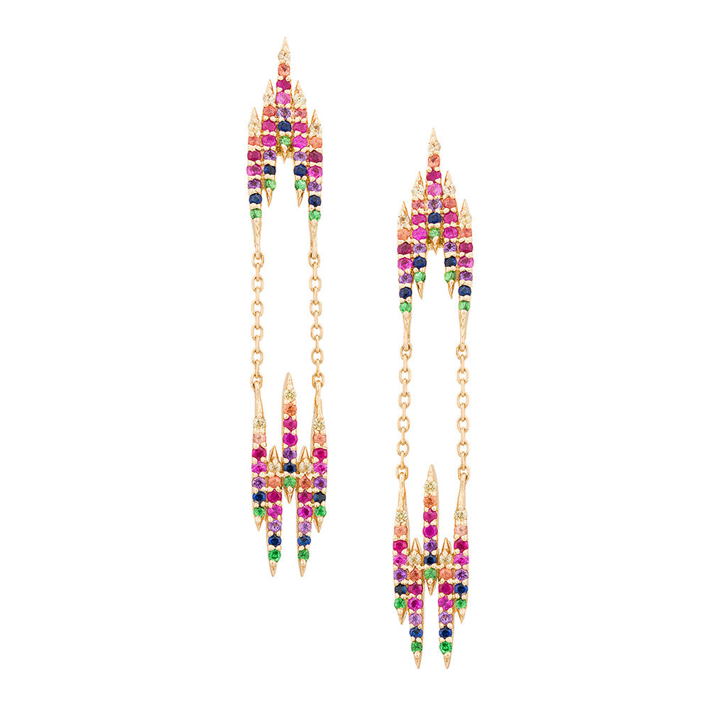 Beam Line Chain Earrings