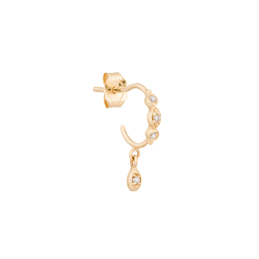 Emerald Eye Diamond Hoops