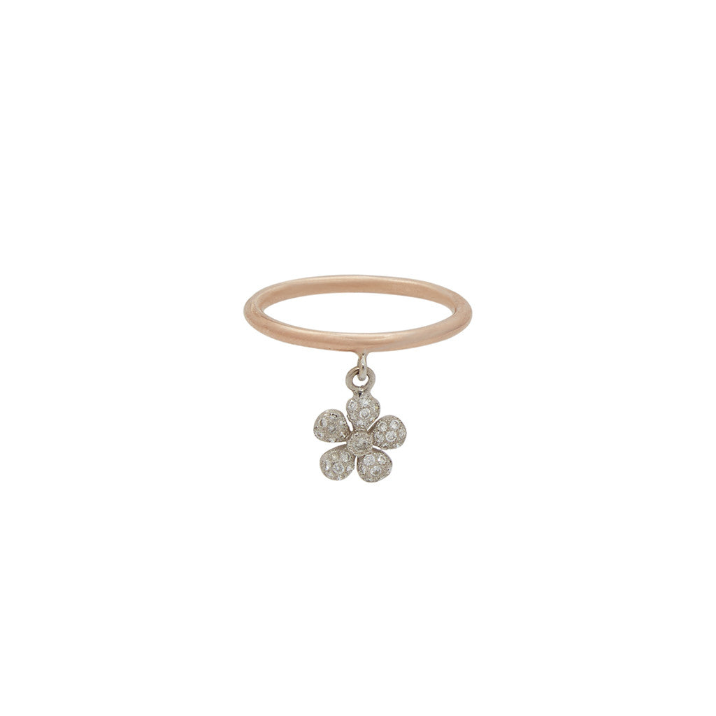 Small Flower Charm Ring