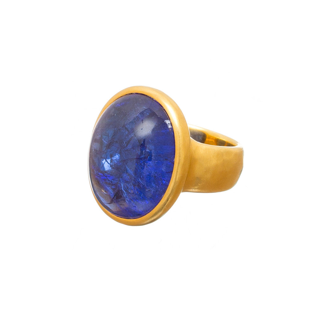 Large Tanzanite Cabochon Ring