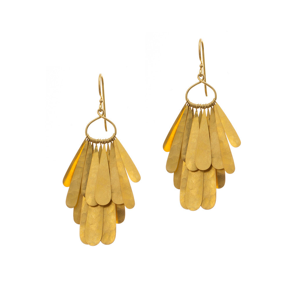 Gold Feather Earrings