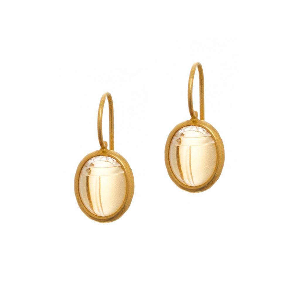 Citrine Scarab Earrings