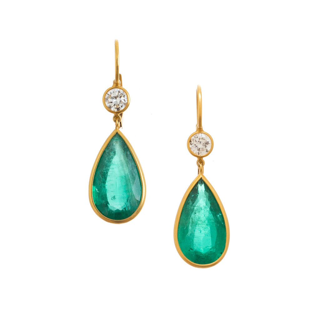 Pear-Shaped Emerald Earrings