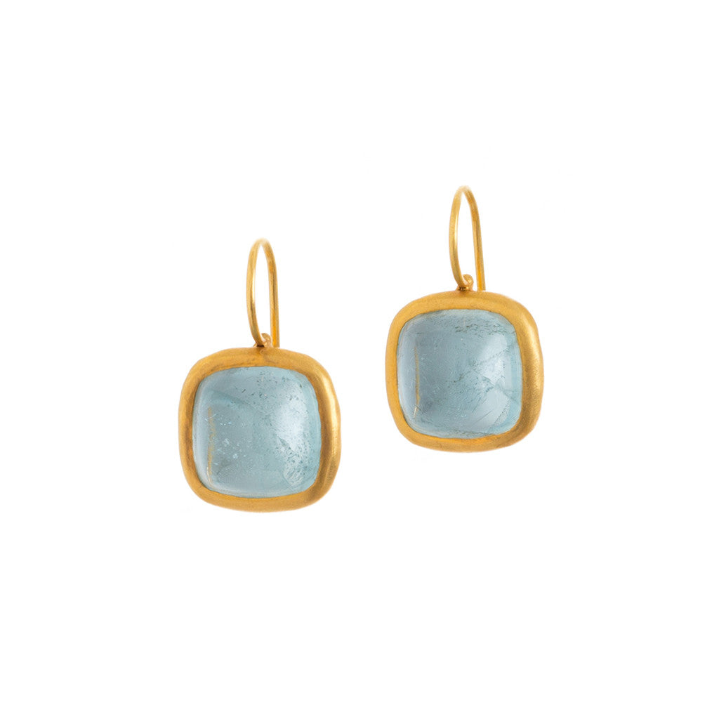 Aquamarine Cabochon Earrings