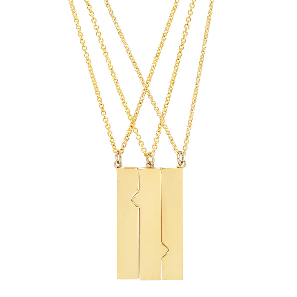 3-Piece Vertical Friendship Necklace