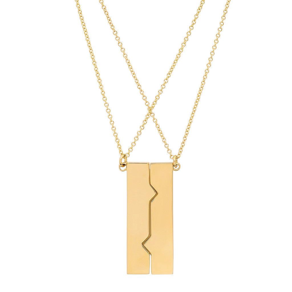 Veritcal Friendship Plate Necklace