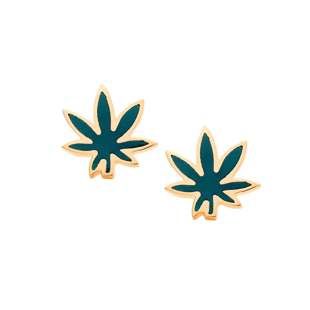 Cannabis Leaf Studs
