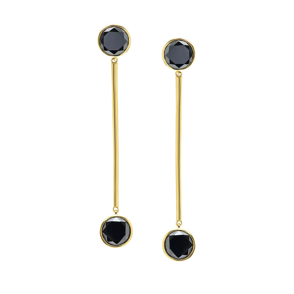 Black Diamond Drop Earrings