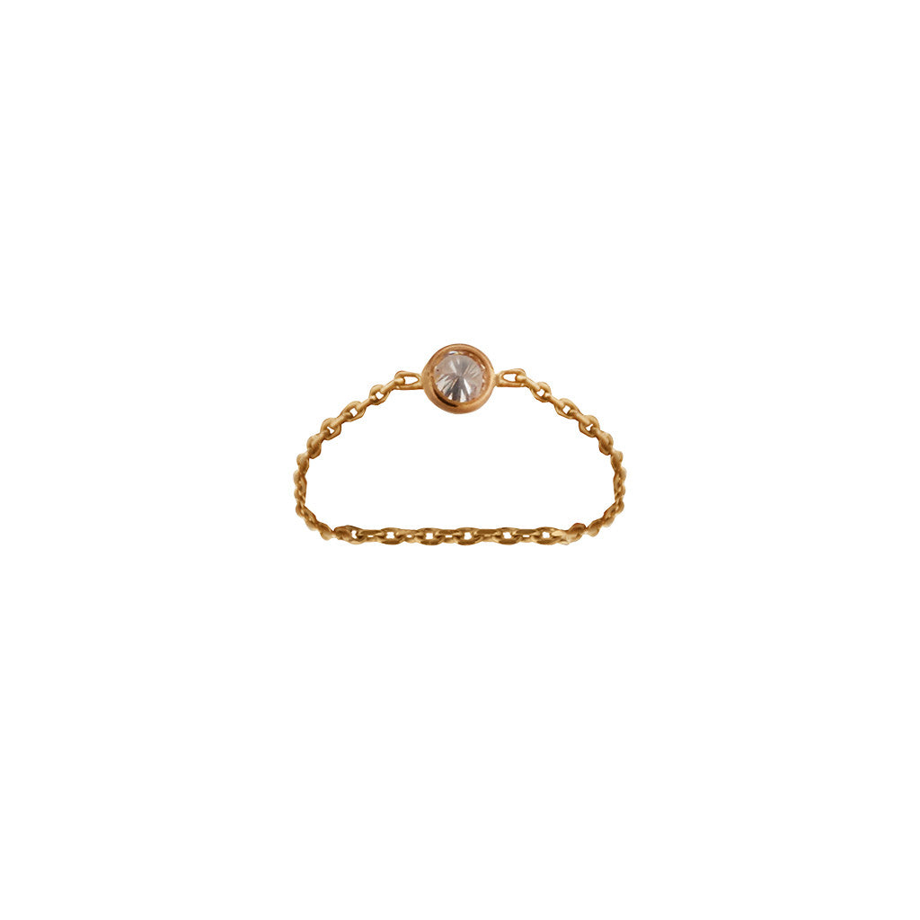 White Stone Chain Ring