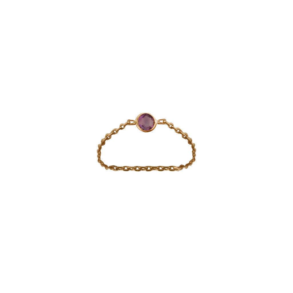 Pink Stone Chain Ring