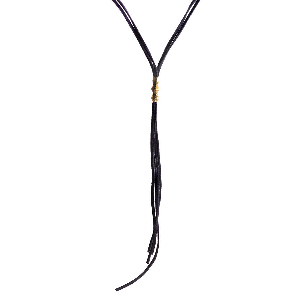 Triple Brass Leather Lariat