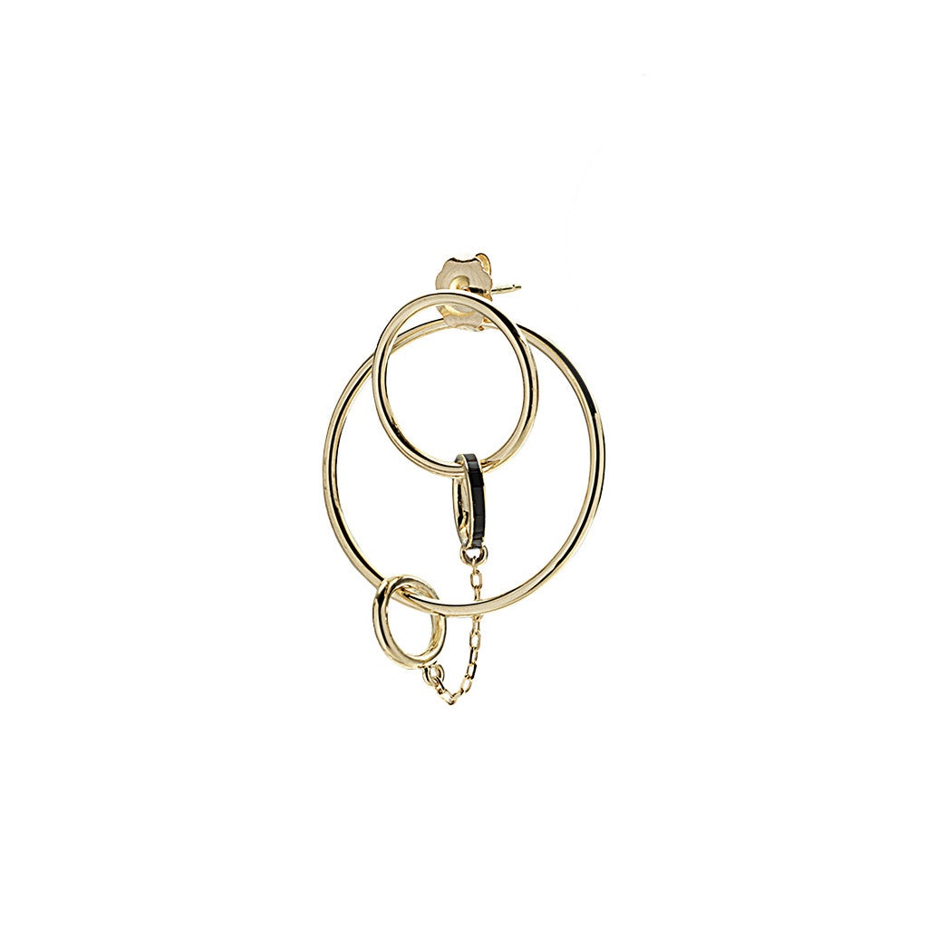 Individual Medium Orbit Champleve Earring