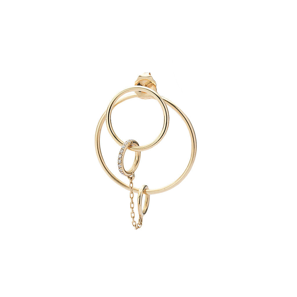 Individual Medium Orbit Pave Earring