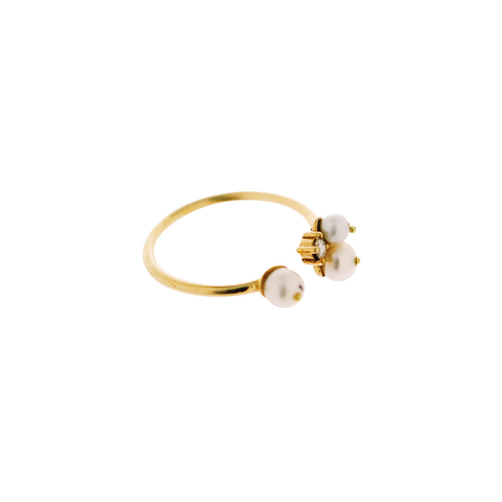 Pearl & Diamond Midi Ring