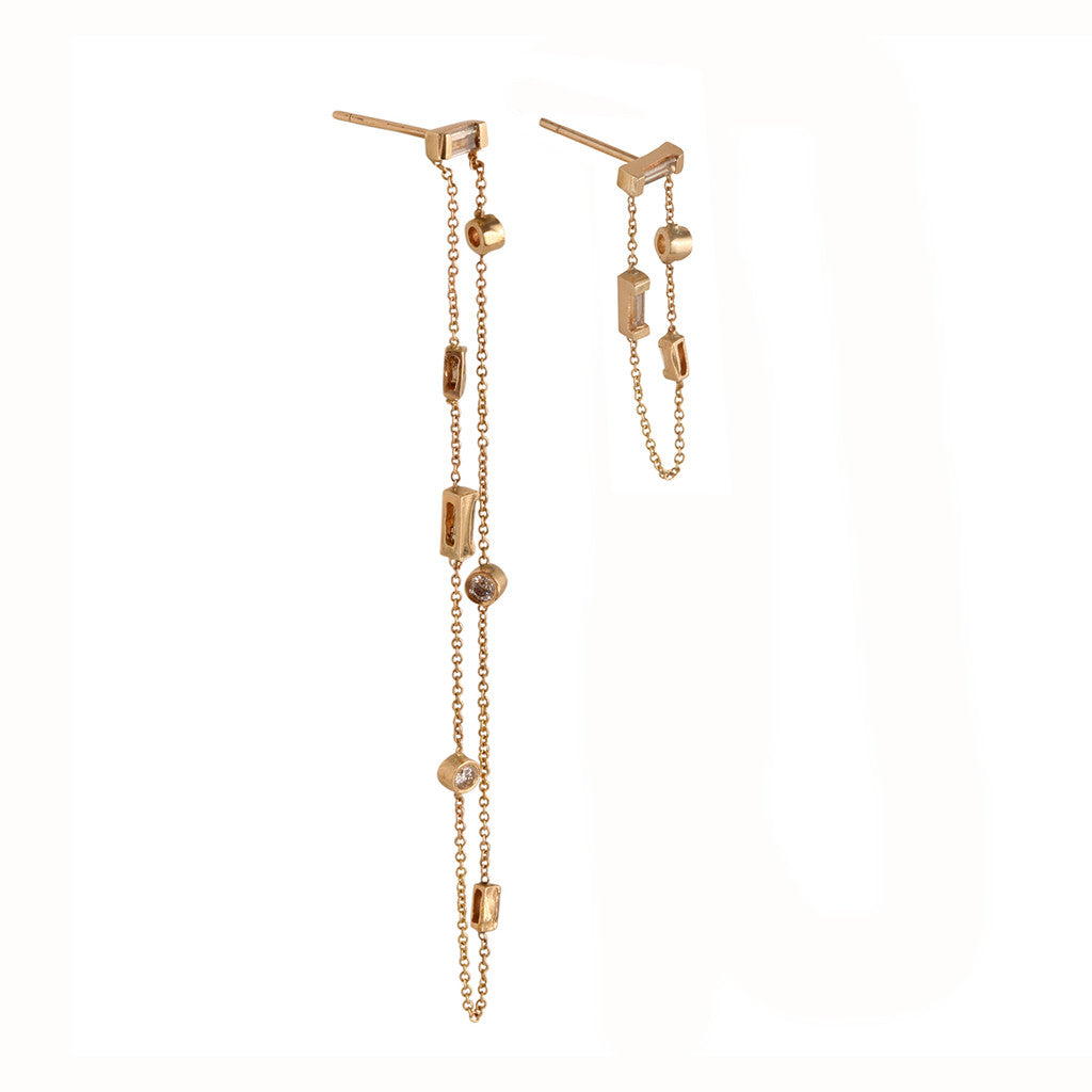 Gravity Mixed Chain Earrings
